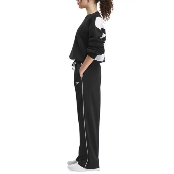 Reebok Women's Pull-On Drawstring Tricot Pants Black Size XL - Picture 2 of 4